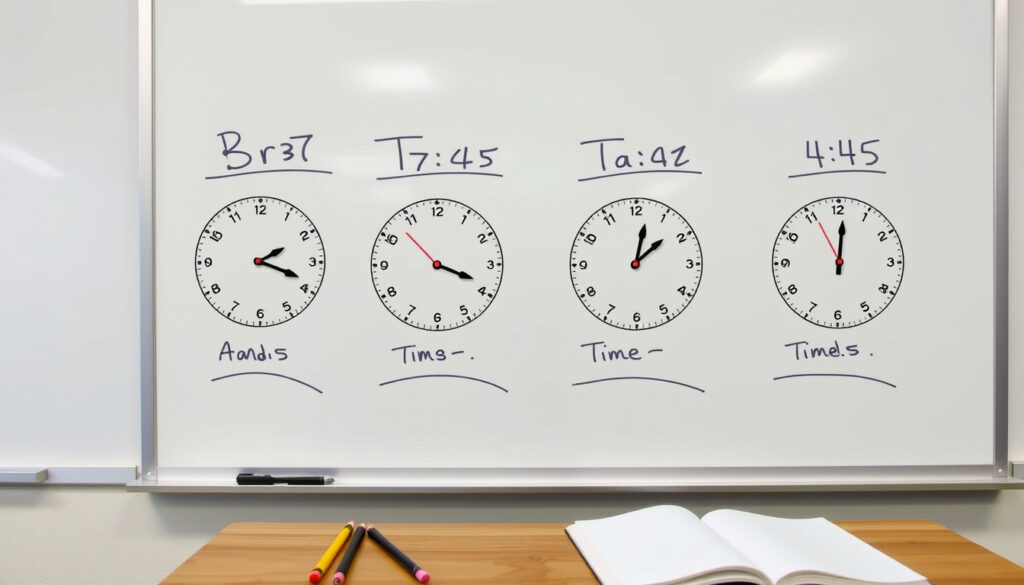 Cómo decir las horas en inglés: 7:30, 7:45, 7:40, 4:45